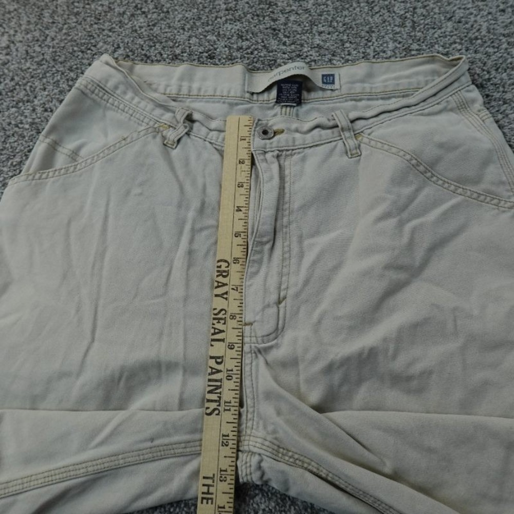 VTG Gap Shorts Mens 33 Beige Carpenter Utility Canvas Hammer Loop Work Skate Y2K - Picture 4 of 12